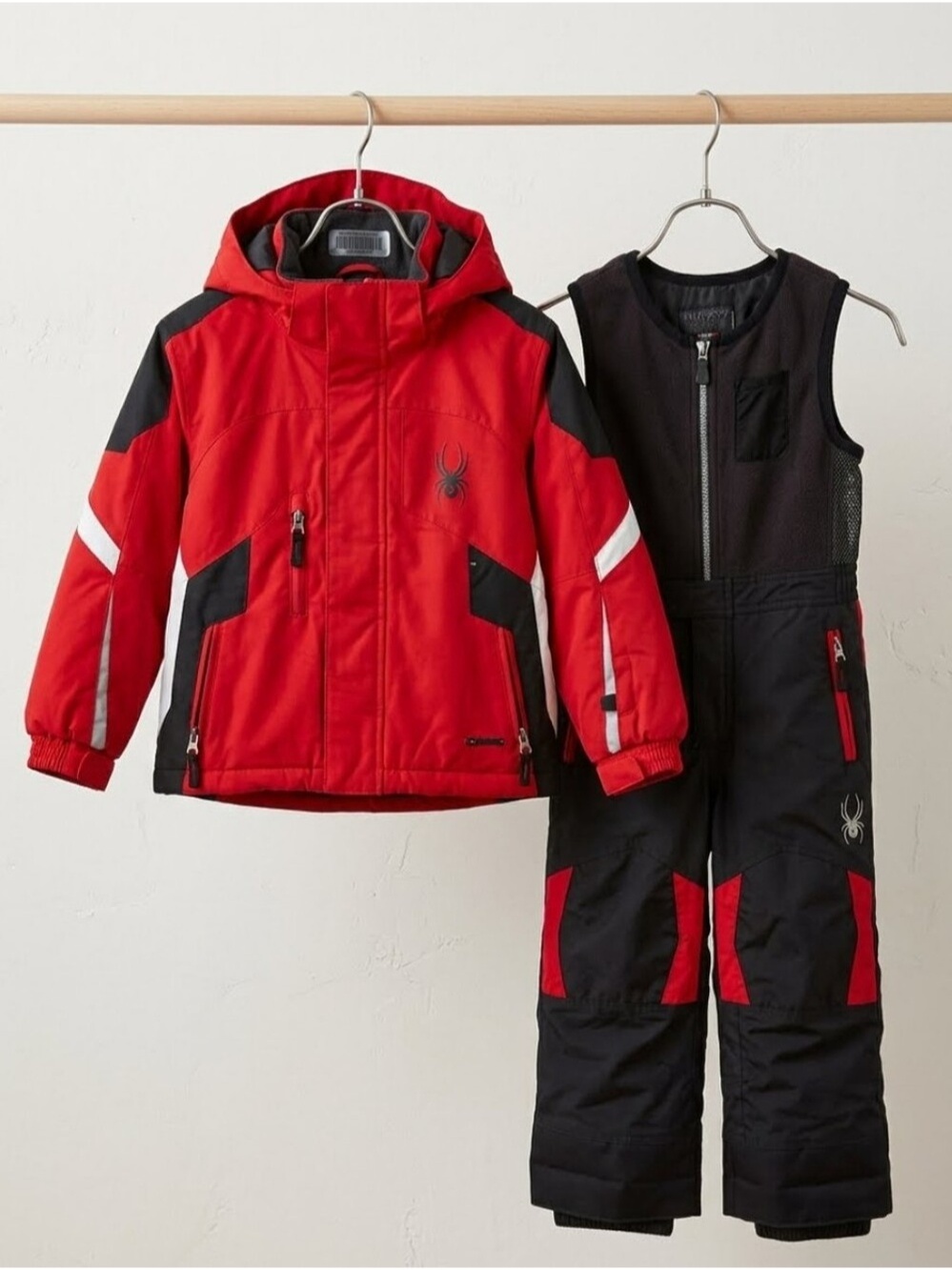 SPYDER | Boys Size 5 Snowsuit Set Hooded Ski Jacket & Fleece Top Bib Pants
